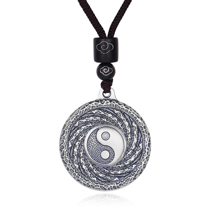 Buddha Stones 999 Srebro Sterlingowe Tai Chi Yin Yang Bagua Design Duchy Górskie Wydaj Pieniądze Naszyjnik Wisiorek - image 20