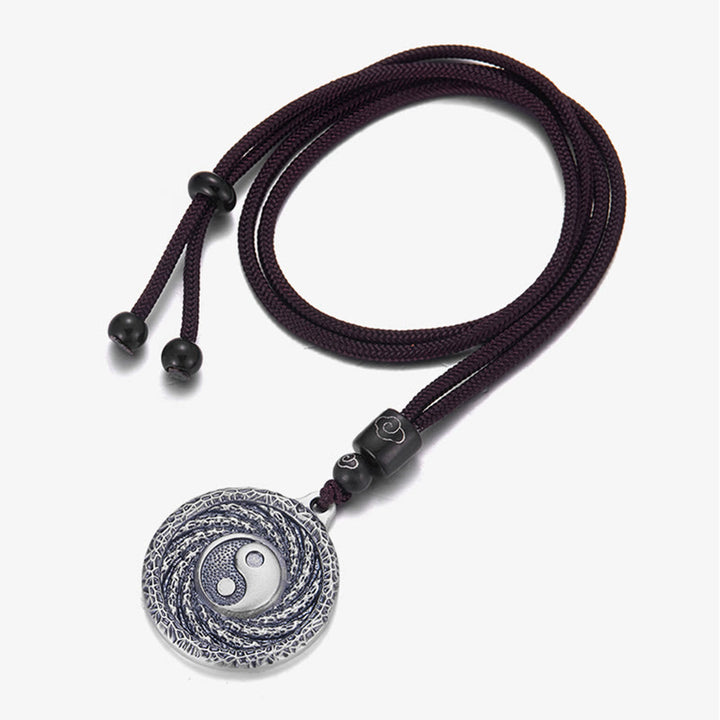 Buddha Stones 999 Srebro Sterlingowe Tai Chi Yin Yang Bagua Design Duchy Górskie Wydaj Pieniądze Naszyjnik Wisiorek - image 2