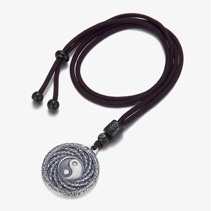 Buddha Stones 999 Srebro Sterlingowe Tai Chi Yin Yang Bagua Design Duchy Górskie Wydaj Pieniądze Naszyjnik Wisiorek - image 1