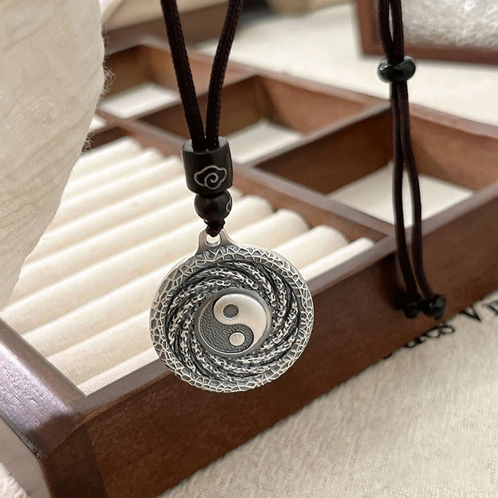 Buddha Stones 999 Srebro Sterlingowe Tai Chi Yin Yang Bagua Design Duchy Górskie Wydaj Pieniądze Naszyjnik Wisiorek - image 15