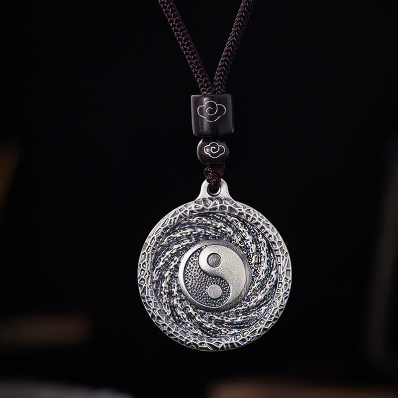 Buddha Stones 999 Srebro Sterlingowe Tai Chi Yin Yang Bagua Design Duchy Górskie Wydaj Pieniądze Naszyjnik Wisiorek - image 21