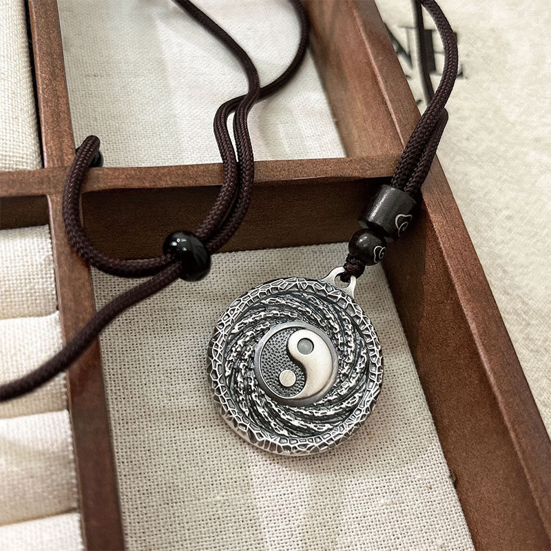Buddha Stones 999 Srebro Sterlingowe Tai Chi Yin Yang Bagua Design Duchy Górskie Wydaj Pieniądze Naszyjnik Wisiorek - image 17