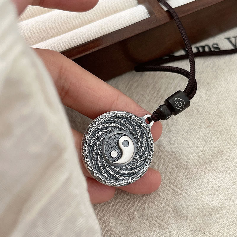 Buddha Stones 999 Srebro Sterlingowe Tai Chi Yin Yang Bagua Design Duchy Górskie Wydaj Pieniądze Naszyjnik Wisiorek - image 18