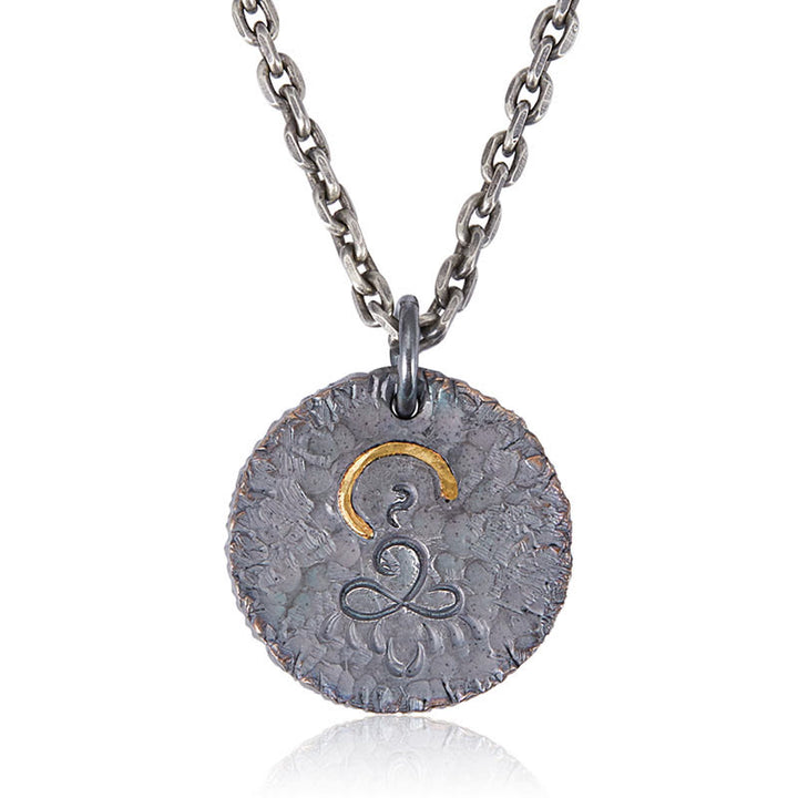 Buddha Stones 999 Srebro próby 999 Złoto 925 Srebro próby 925 Posąg Buddy Naszyjnik Wisiorek Lotos - image 7