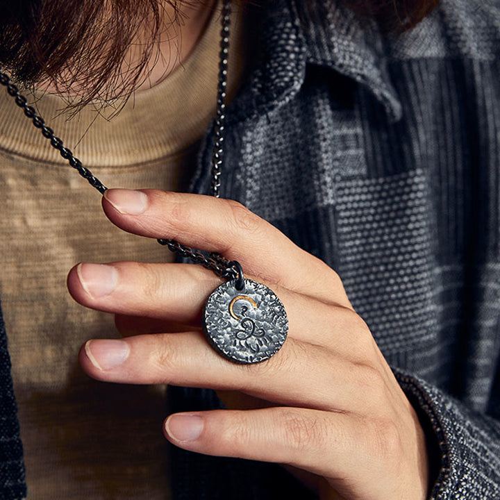 Buddha Stones 999 Srebro próby 999 Złoto 925 Srebro próby 925 Posąg Buddy Naszyjnik Wisiorek Lotos - image 1