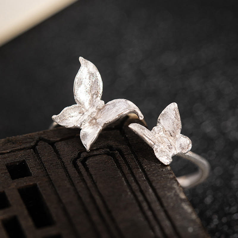 Pierścionek z motylem i Buddha Stones wykonany ze srebra próby 925 - image 8