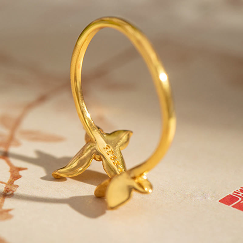 Pierścionek z motylem i Buddha Stones wykonany ze srebra próby 925 - image 7