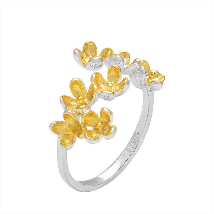 Pierścionek Buddha Stones ze srebra próby 925 z motywem Osmanthus Fragrans - image 4