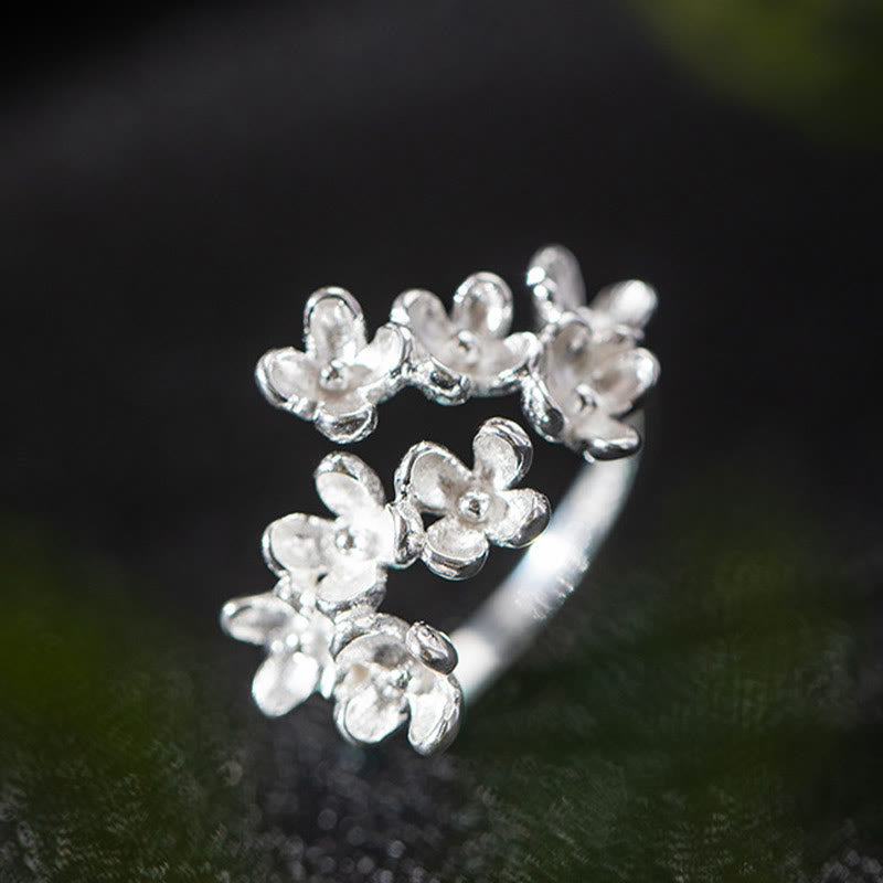 Pierścionek Buddha Stones ze srebra próby 925 z motywem Osmanthus Fragrans - image 6