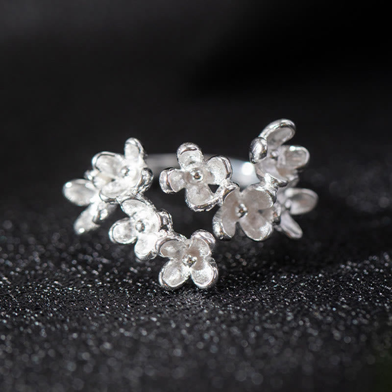 Pierścionek Buddha Stones ze srebra próby 925 z motywem Osmanthus Fragrans - image 7