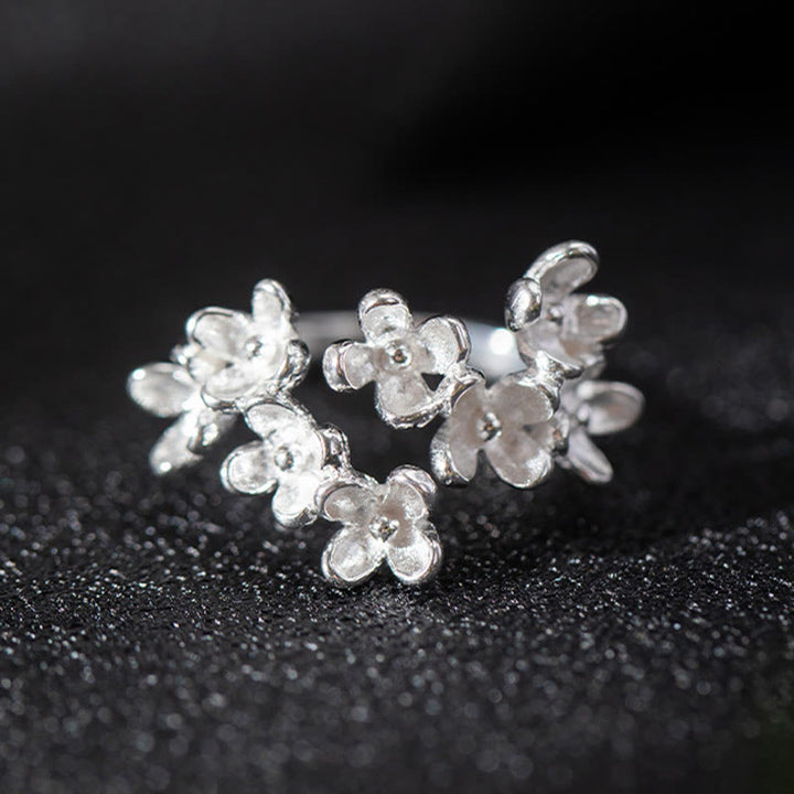 Pierścionek Buddha Stones ze srebra próby 925 z motywem Osmanthus Fragrans - image 7