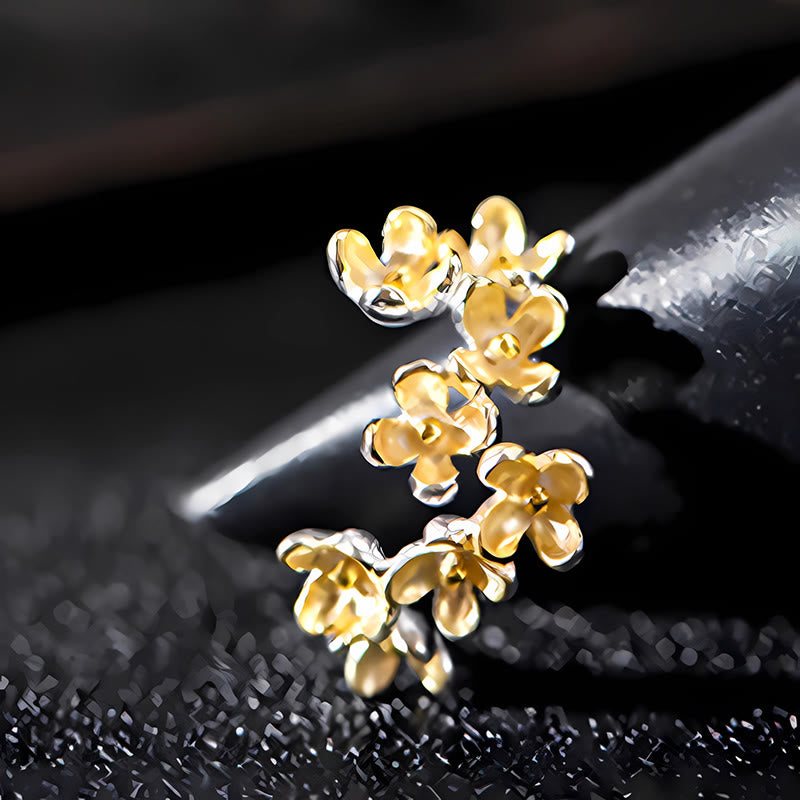 Pierścionek Buddha Stones ze srebra próby 925 z motywem Osmanthus Fragrans - image 9