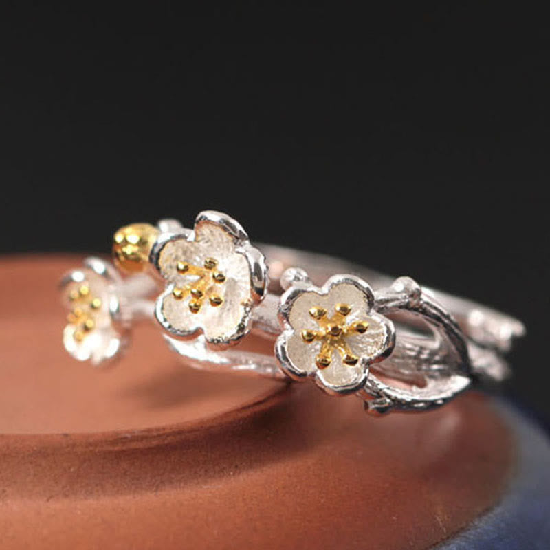 Pierścionek Buddha Stones ze srebra próby 925 w kolorze śliwkowym z motywem spokoju - image 2