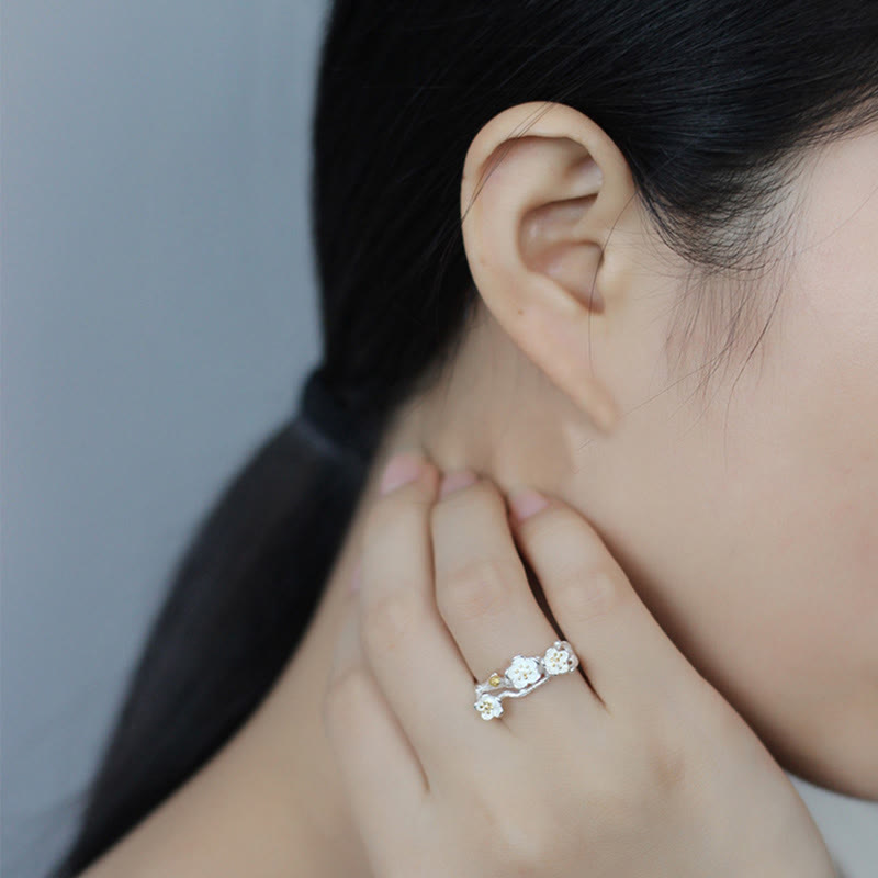 Pierścionek Buddha Stones ze srebra próby 925 w kolorze śliwkowym z motywem spokoju - image 8