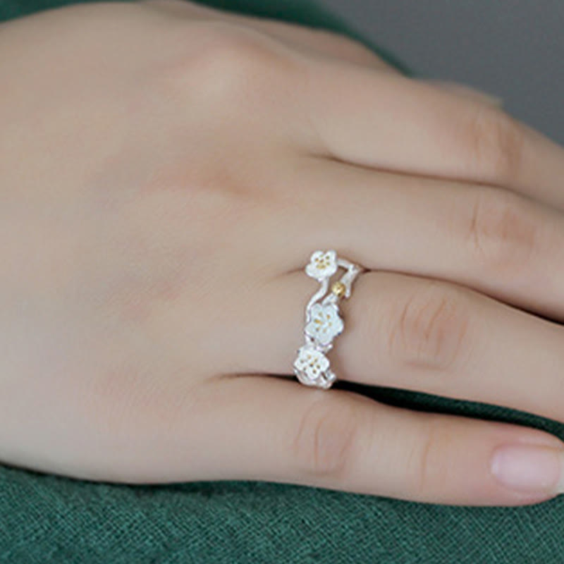 Pierścionek Buddha Stones ze srebra próby 925 w kolorze śliwkowym z motywem spokoju - image 9