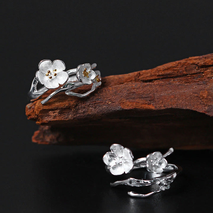 Pierścionek Balance z Buddha Stones próby 925 w kolorze śliwkowym - image 1