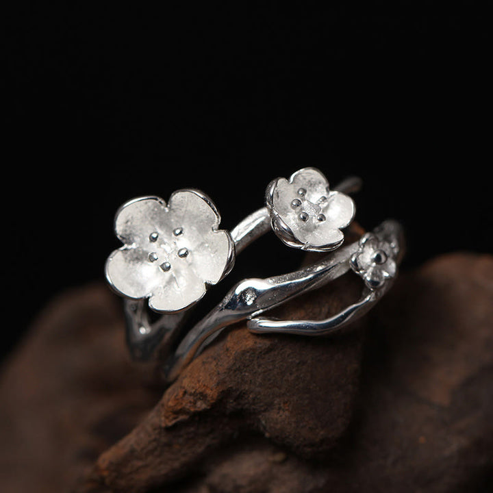 Pierścionek Balance z Buddha Stones próby 925 w kolorze śliwkowym - Srebrne pręciki - image 2