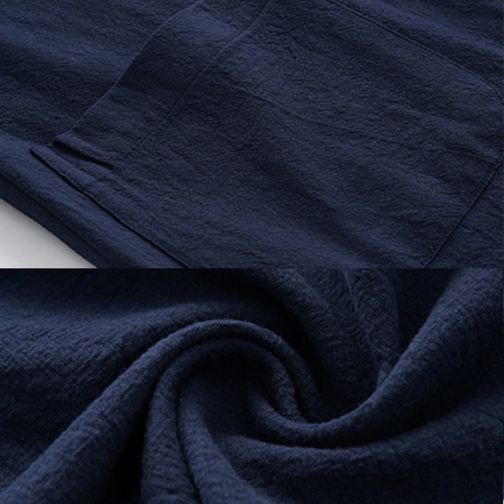 Koszula z długim rękawem i guzikiem w kształcie żaby z Buddha Stones, spodnie męskie, garnitur - image 12