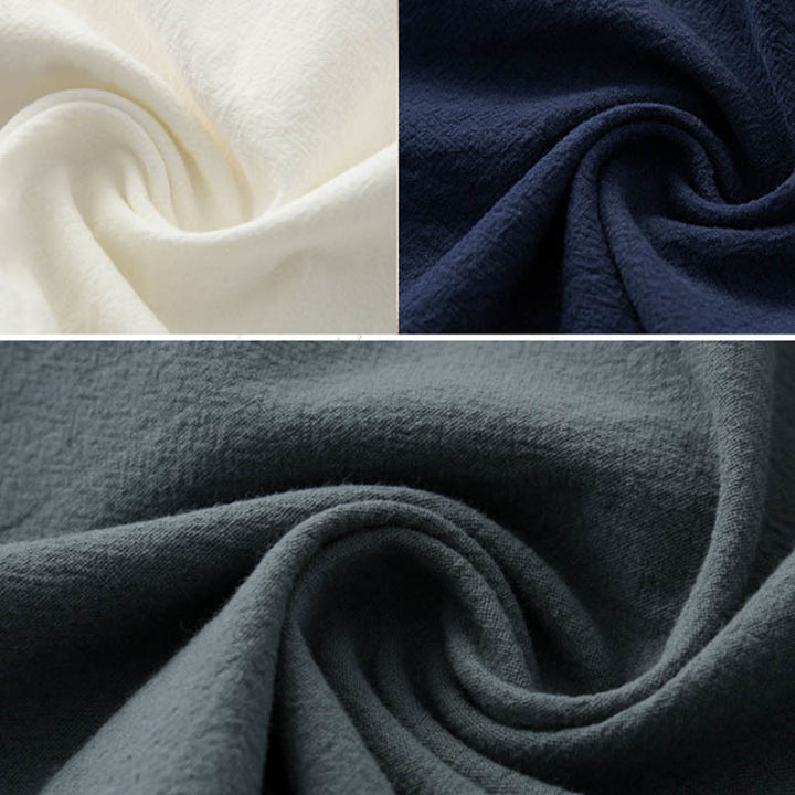 Buddha Stones Medytacja Żaba-Guzik Tang Długi Rękaw Koszula Spodnie Męski Garnitur - image 26