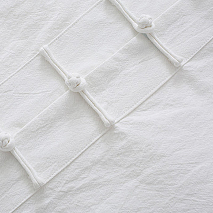 Buddha Stones Medytacja Żaba-Guzik Tang Długi Rękaw Koszula Spodnie Męski Garnitur - image 6