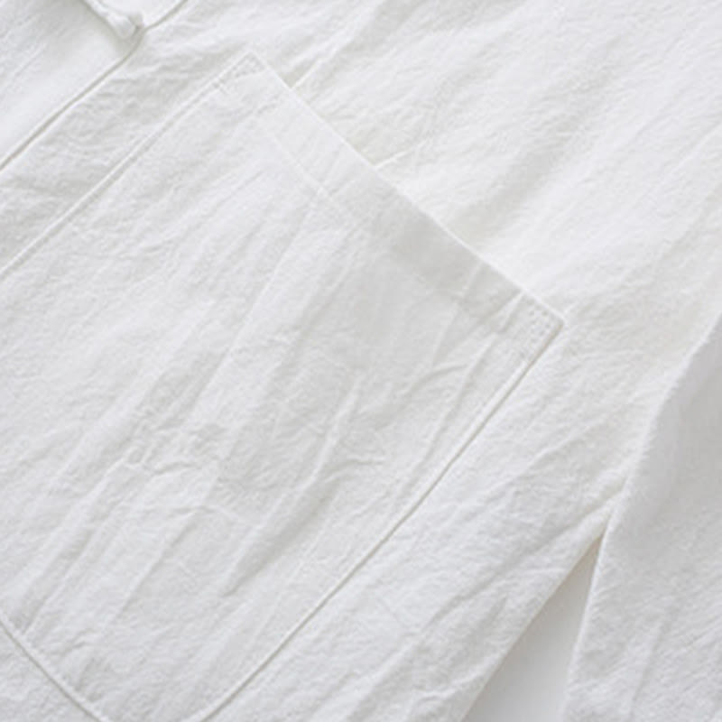 Buddha Stones Medytacja Żaba-Guzik Tang Długi Rękaw Koszula Spodnie Męski Garnitur - image 7