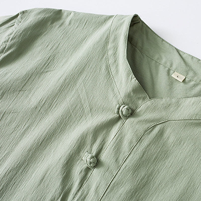 Koszula z trzema czwartymi rękawami i żabą z Buddha Stones, spodnie, garnitur męski - image 12