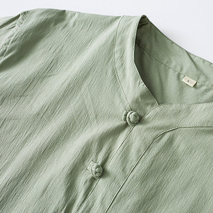 Koszula z trzema czwartymi rękawami i żabą z Buddha Stones, spodnie, garnitur męski - image 12