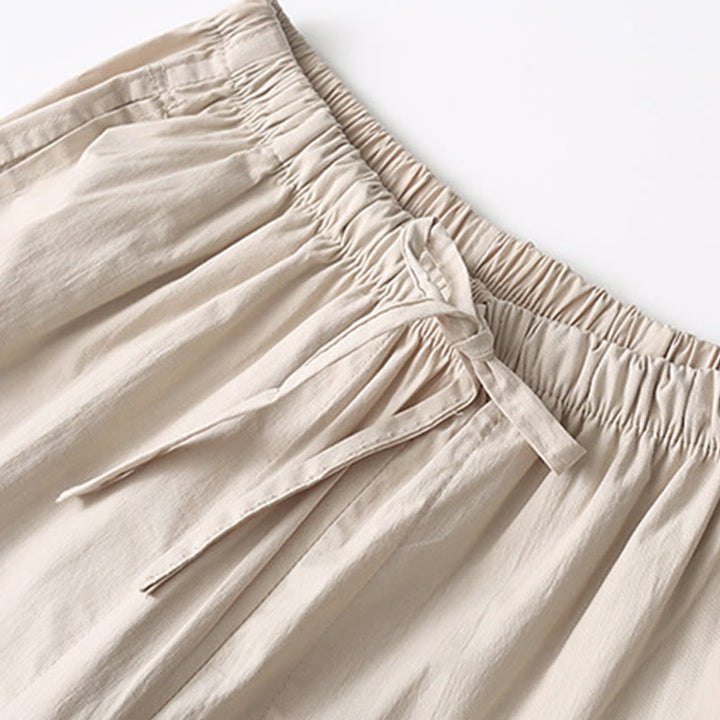 Buddha Stones Tang Żaba-Guzik Koszula z Rękawem Trzy Czwartym Szerokie Spodnie Bawełniano-Lenowy Garnitur Męski - image 14