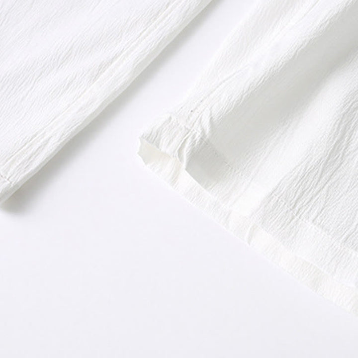 Koszula z krótkim rękawem i szerokimi nogawkami z Buddha Stones Tang, guziki, męski garnitur - image 15