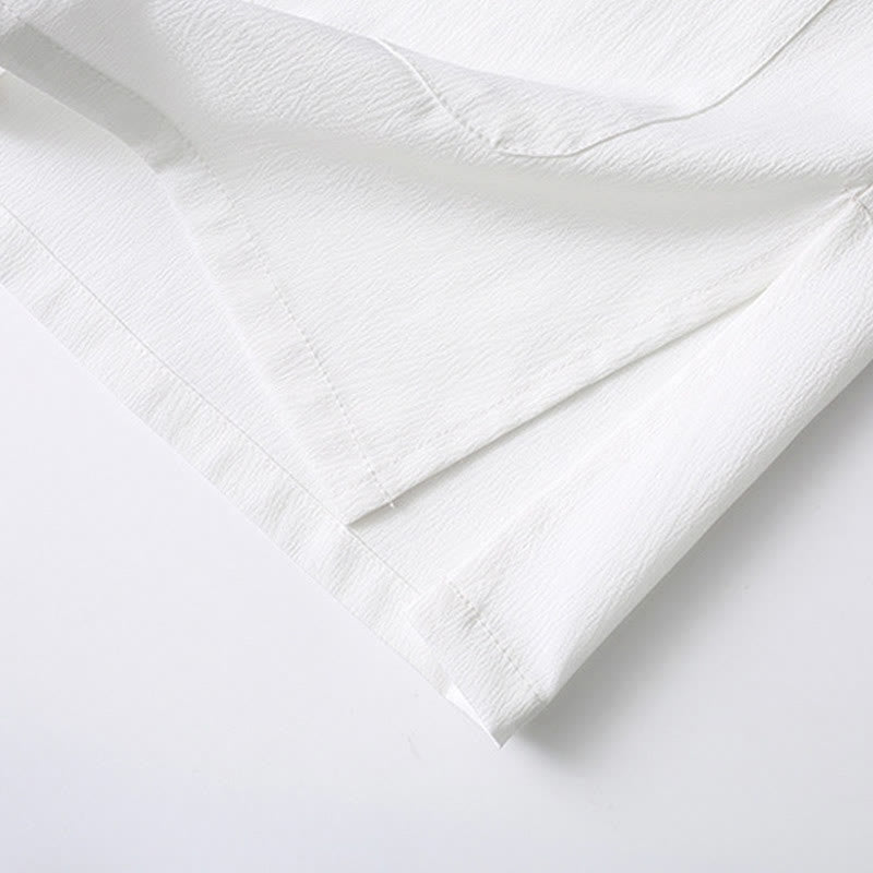 Koszula z krótkim rękawem i szerokimi nogawkami z Buddha Stones Tang, guziki, męski garnitur - image 11