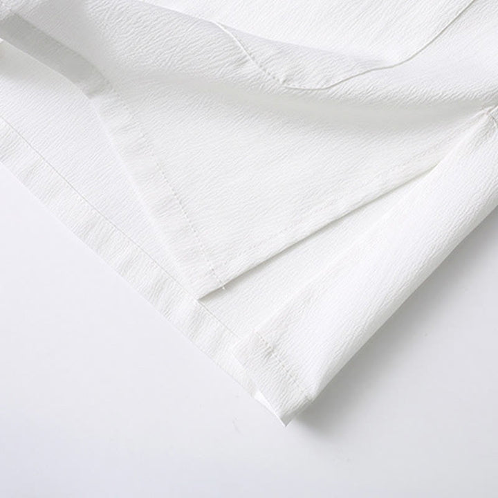 Koszula z krótkim rękawem i szerokimi nogawkami z Buddha Stones Tang, guziki, męski garnitur - image 11