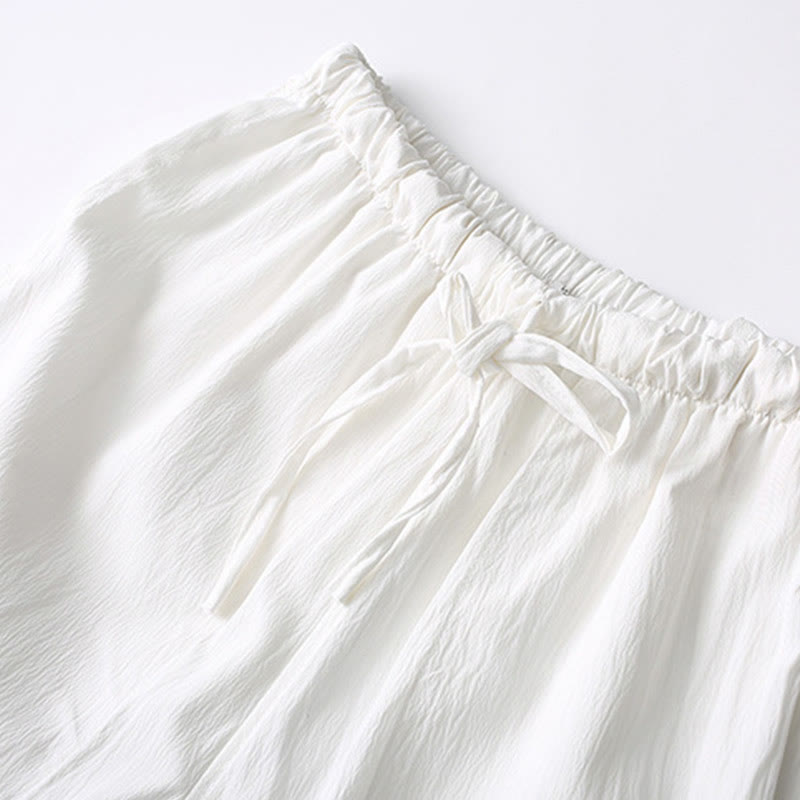 Koszula z krótkim rękawem i szerokimi nogawkami z Buddha Stones Tang, guziki, męski garnitur - image 14