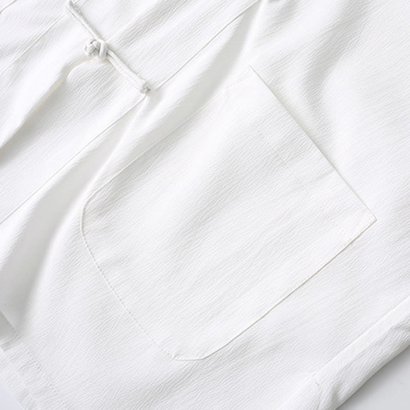 Koszula z krótkim rękawem i szerokimi nogawkami z Buddha Stones Tang, guziki, męski garnitur - image 10