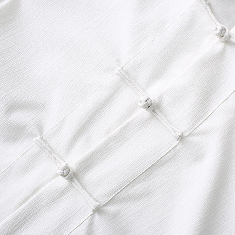 Koszula z krótkim rękawem i szerokimi nogawkami z Buddha Stones Tang, guziki, męski garnitur - image 9