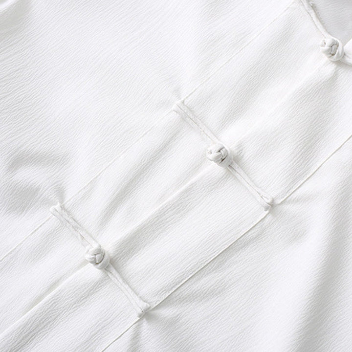 Koszula z krótkim rękawem i szerokimi nogawkami z Buddha Stones Tang, guziki, męski garnitur - image 9