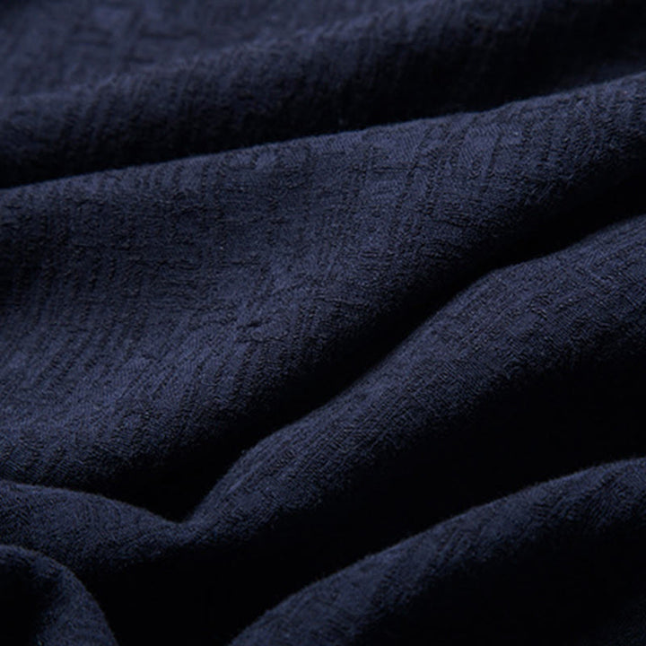 Buddha Stones Jednolity Kolor Chiński Tang Suit Bawełna Lniana Kurtka Męska Odzież - image 21