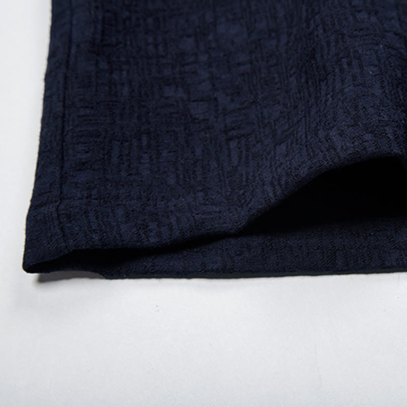 Buddha Stones Jednokolorowa chińska kurtka Tang Suit Men Clothing - image 18