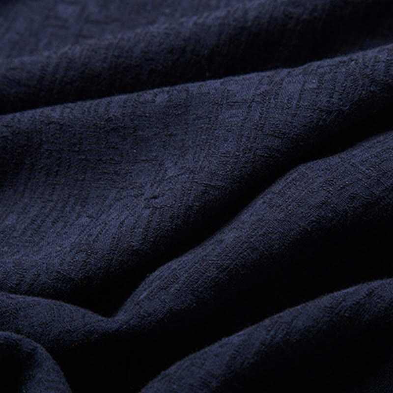 Buddha Stones Jednokolorowa chińska kurtka Tang Suit Men Clothing - image 21