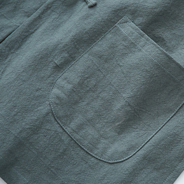 Koszula z długim rękawem Buddha Stones Tang Frog-Button Cotton Men's Clothing - image 11