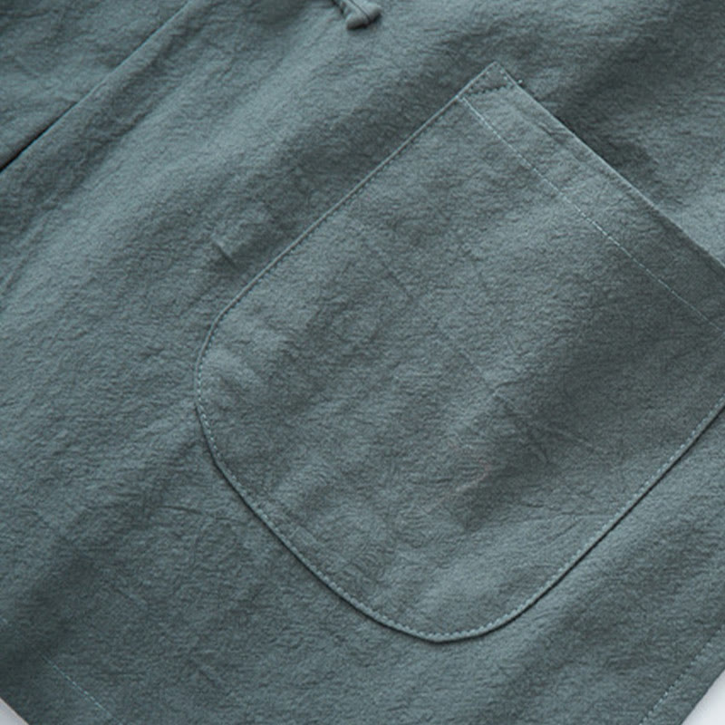 Koszula z długim rękawem Buddha Stones Tang Frog-Button Cotton Men's Clothing - image 11