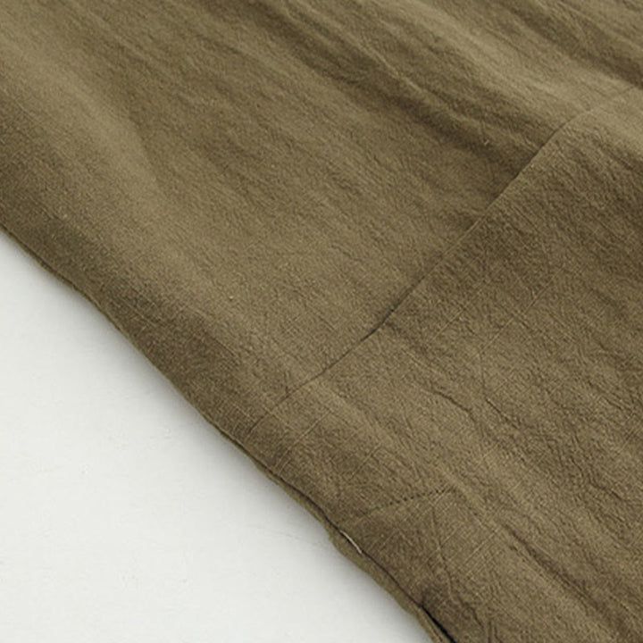 Koszula z długim rękawem Buddha Stones Tang Frog-Button Cotton Linen Men's Clothing - image 19