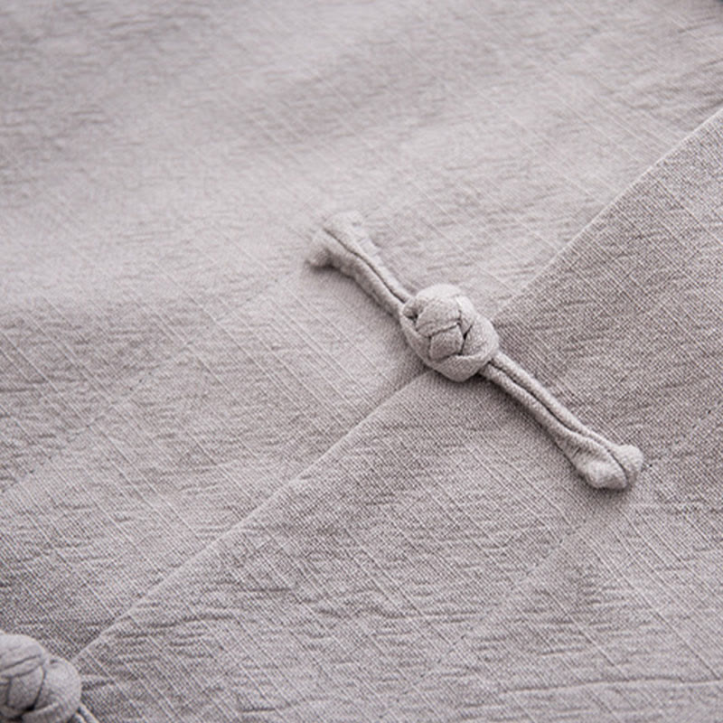 Koszula z długim rękawem Buddha Stones Tang Frog-Button Cotton Linen Men's Clothing - image 24