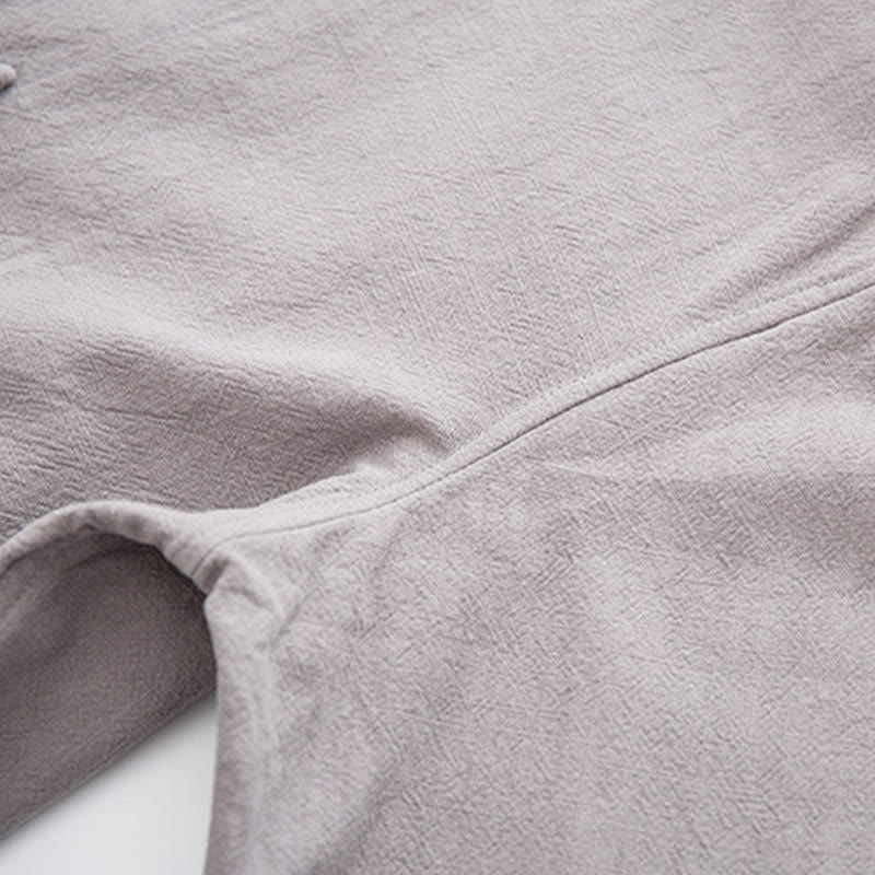 Koszula z długim rękawem Buddha Stones Tang Frog-Button Cotton Linen Men's Clothing - image 23