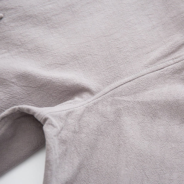Koszula z długim rękawem Buddha Stones Tang Frog-Button Cotton Linen Men's Clothing - image 23
