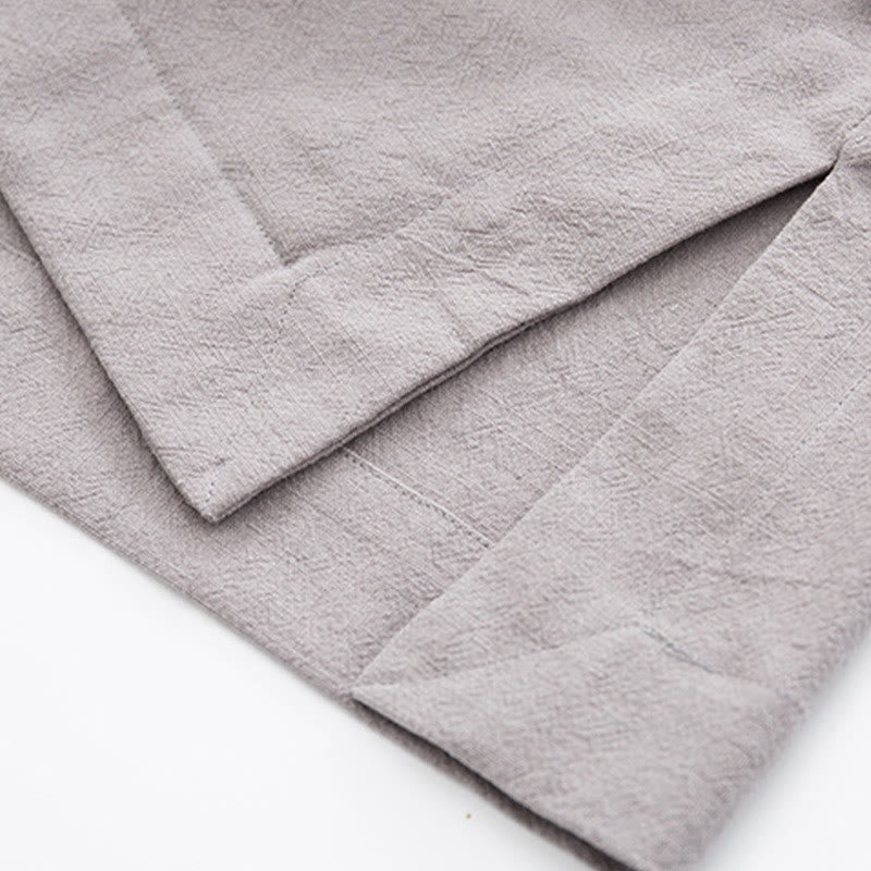 Koszula z długim rękawem Buddha Stones Tang Frog-Button Cotton Linen Men's Clothing - image 22