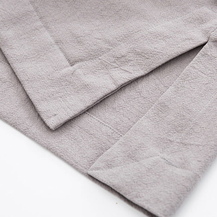 Koszula z długim rękawem Buddha Stones Tang Frog-Button Cotton Linen Men's Clothing - image 22