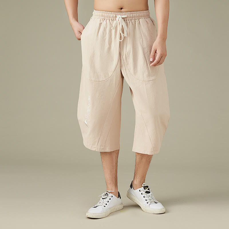 Spodnie męskie Buddha Stones Casual Solid Color z prostymi nogawkami i kieszeniami Leisure Cotton Men's Pants - PeachPuff - US/UK/AU54， EU64 (9XL) - image 8