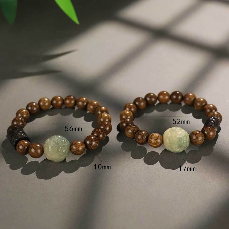 Buddha Stones Sandałowe Bodhi Nasiona PiXiu Hebanowe Koraliki Bransoletka Lecznicza