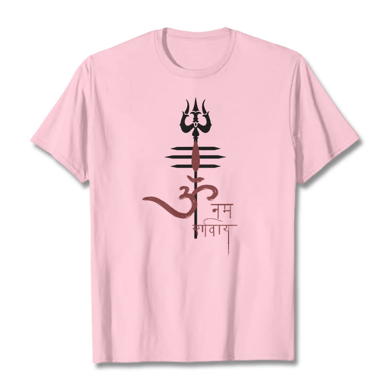 Buddha Stones OM NAMAH SHIVAYA Trójząb bawełniany T-shirt - Jasnoróżowy - 2XL - image 16