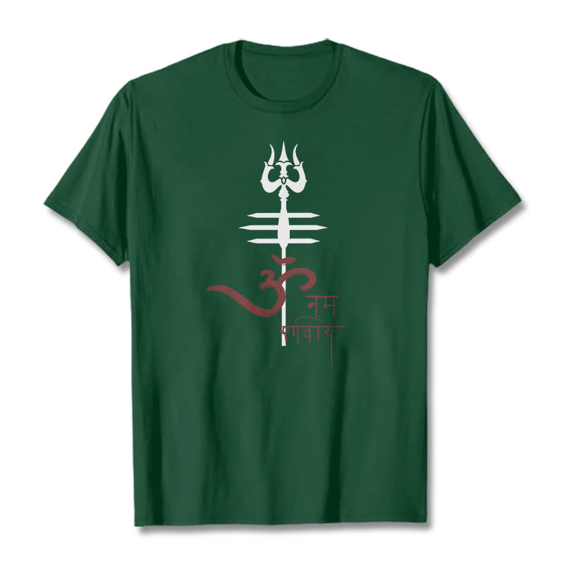 Buddha Stones OM NAMAH SHIVAYA Trójząb bawełniany T-shirt - ForestGreen - 2XL - image 7
